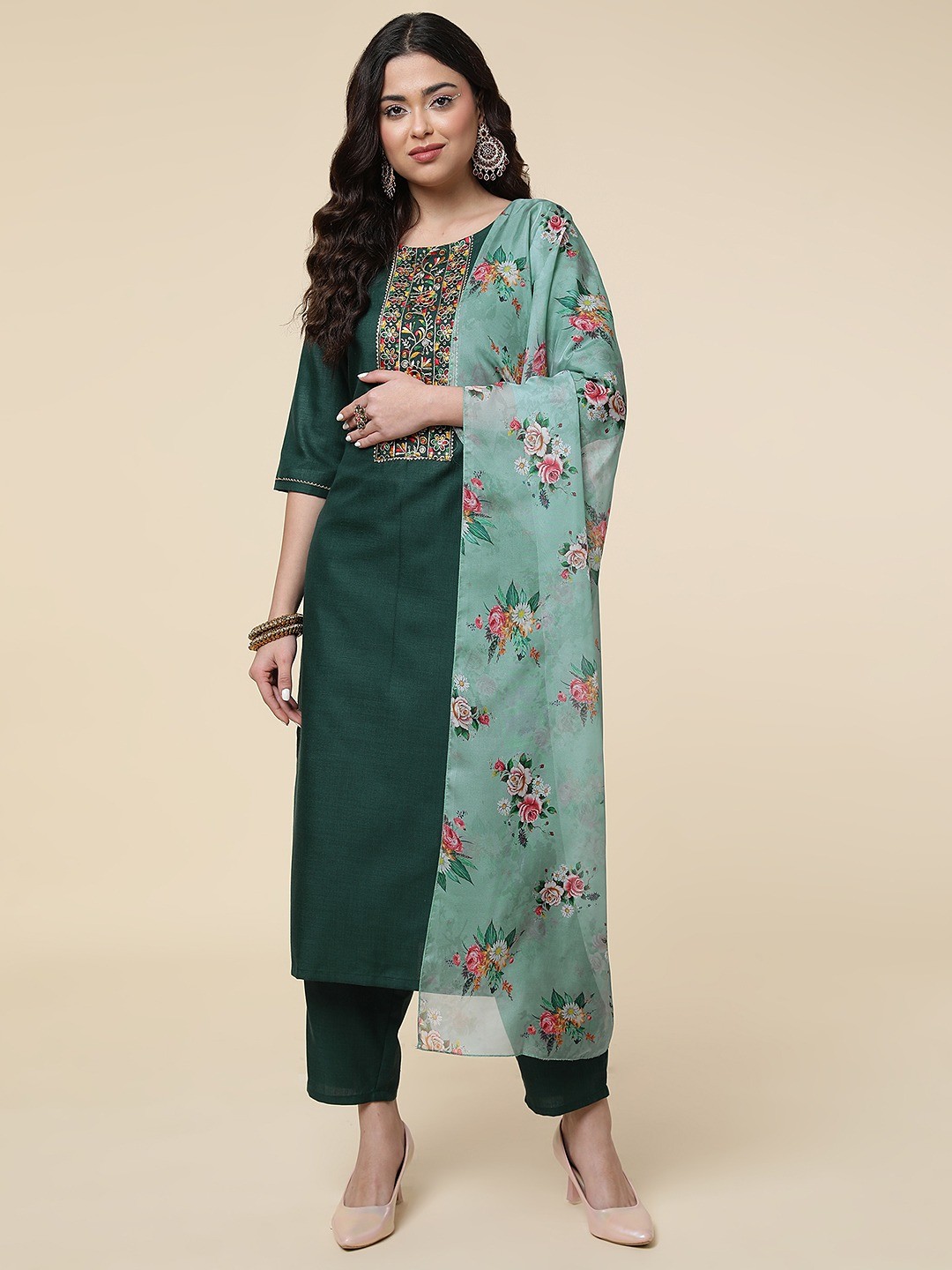 Kurti Pant With Dupatta Set Amazing Party Wear