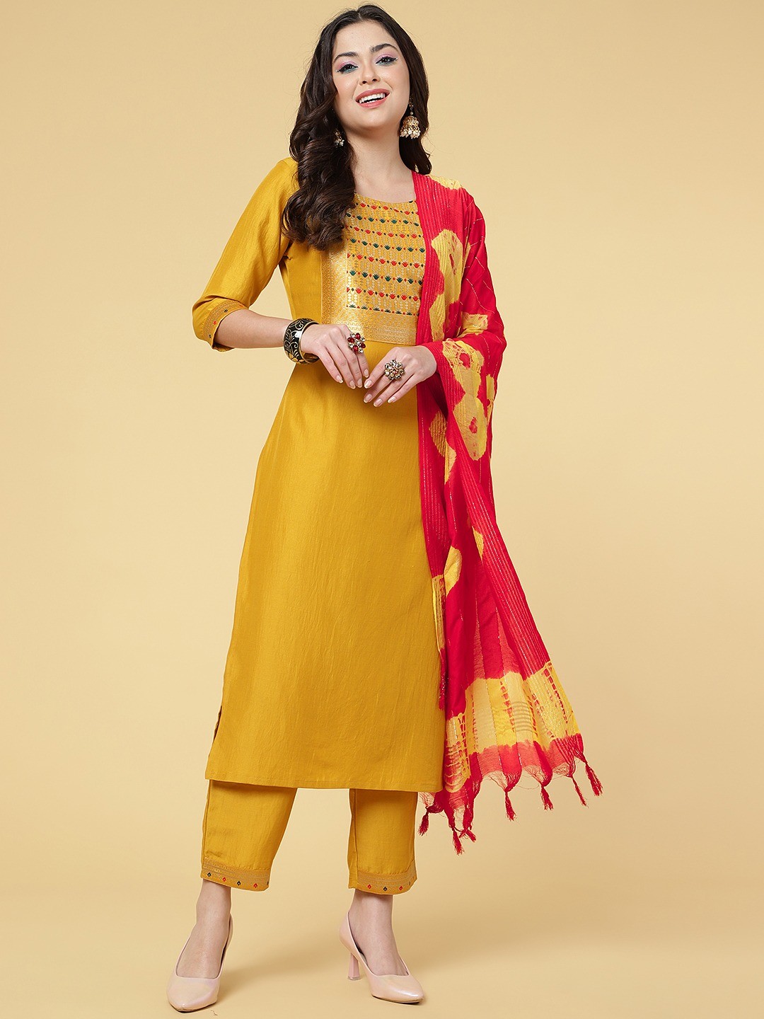 Party Wear Kurti Pant Set With Women Dupatta