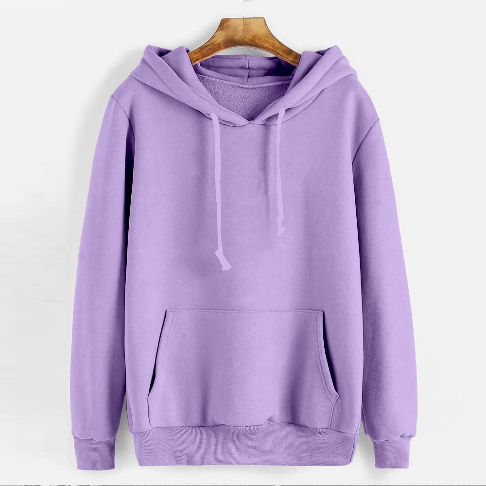 Full Sleeve Women's Solid Purple Colour Hoodie