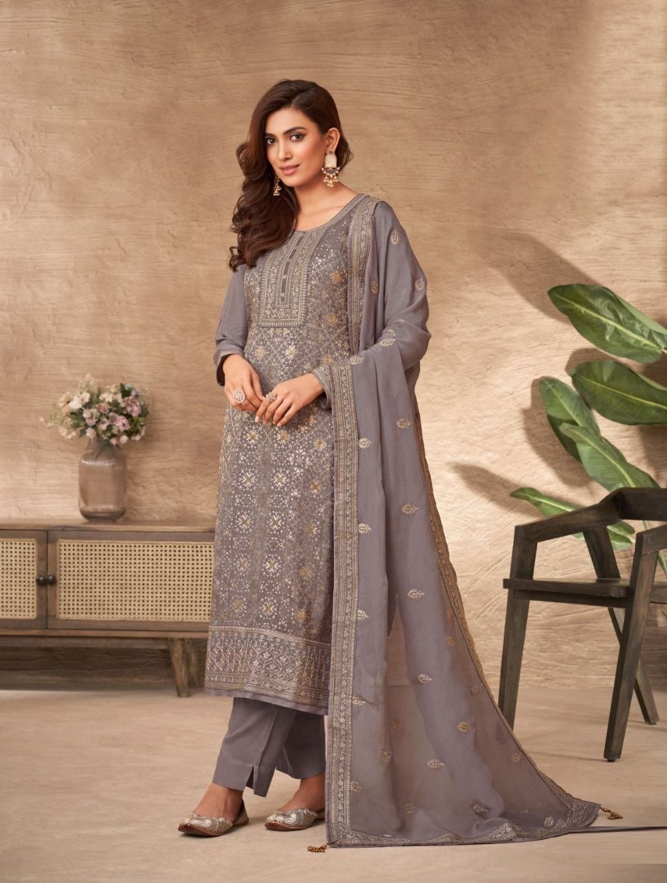 Designer Dress Material Pure Viscose Dola Jacquard