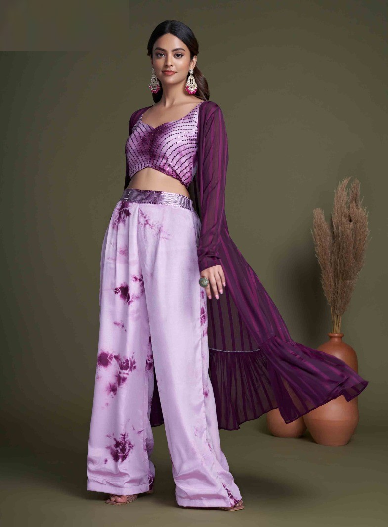 Stylish Indo Western For Women Dark Purple