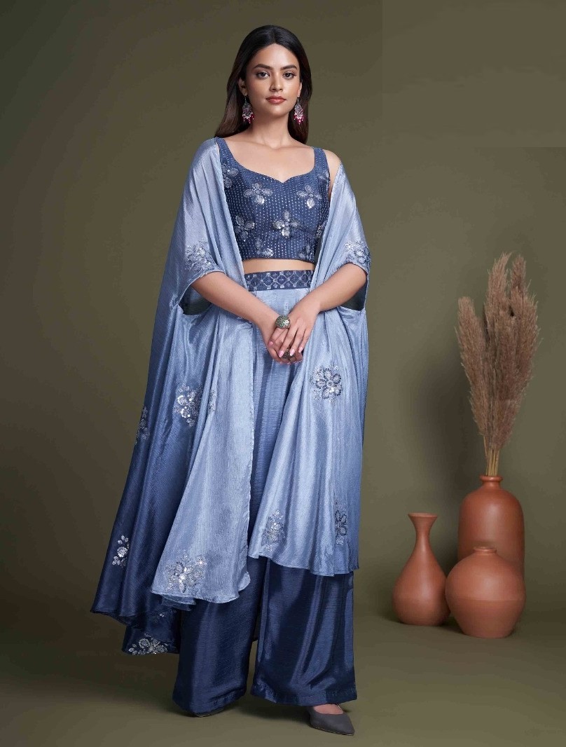 Classy Indo Western With Navy Blue Stylish Koti