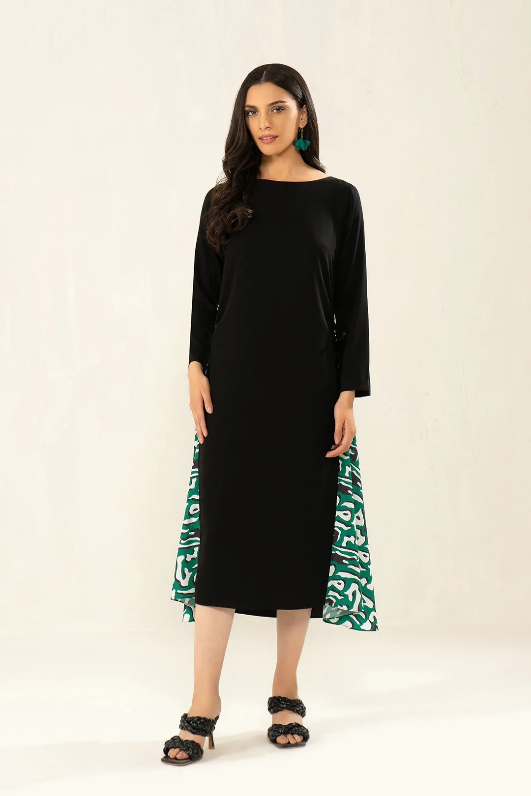 Casual Wear Designer Viscose Rayon Black Colour Dress