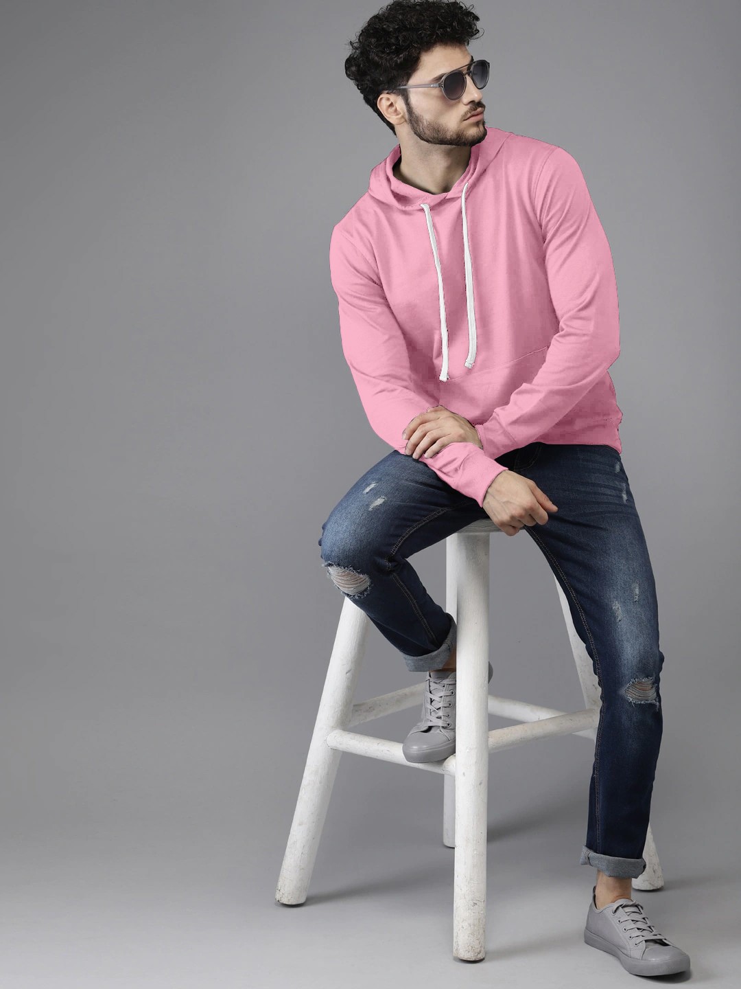 High Quality Premium Light Pink Colour Hoodie For Men