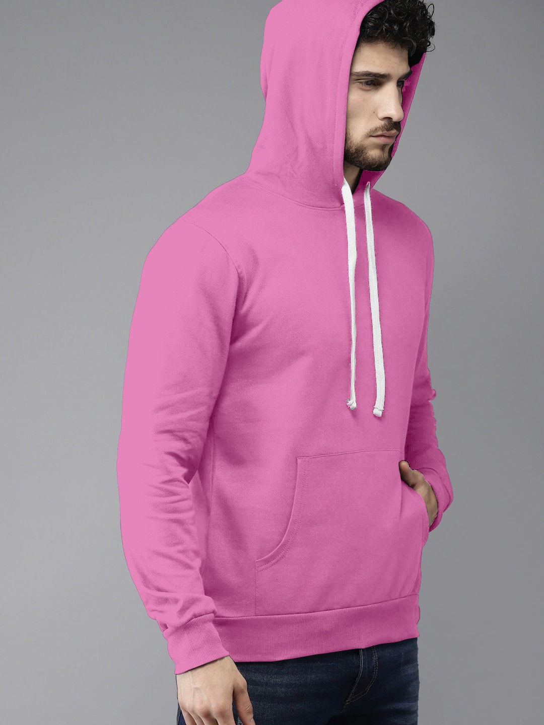 High Quality Premium Pink Colour Hoodie For Men