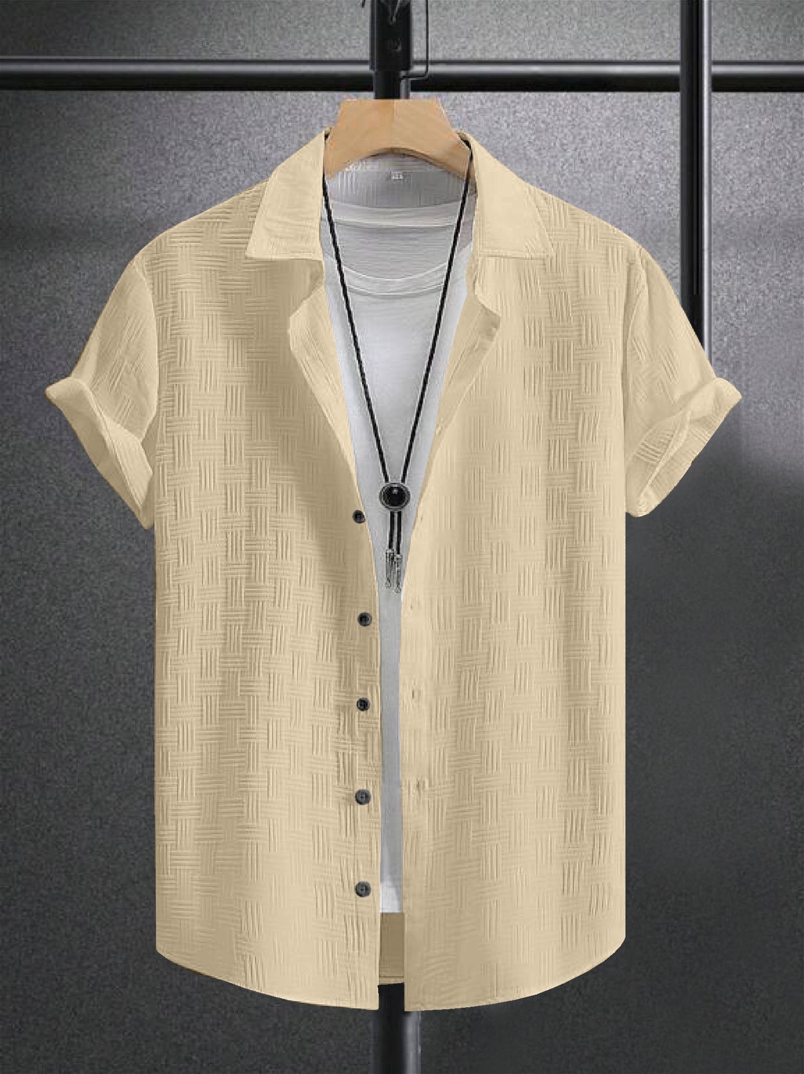 Men's Casual Wear Short Sleeve Yellow Colour Shirt