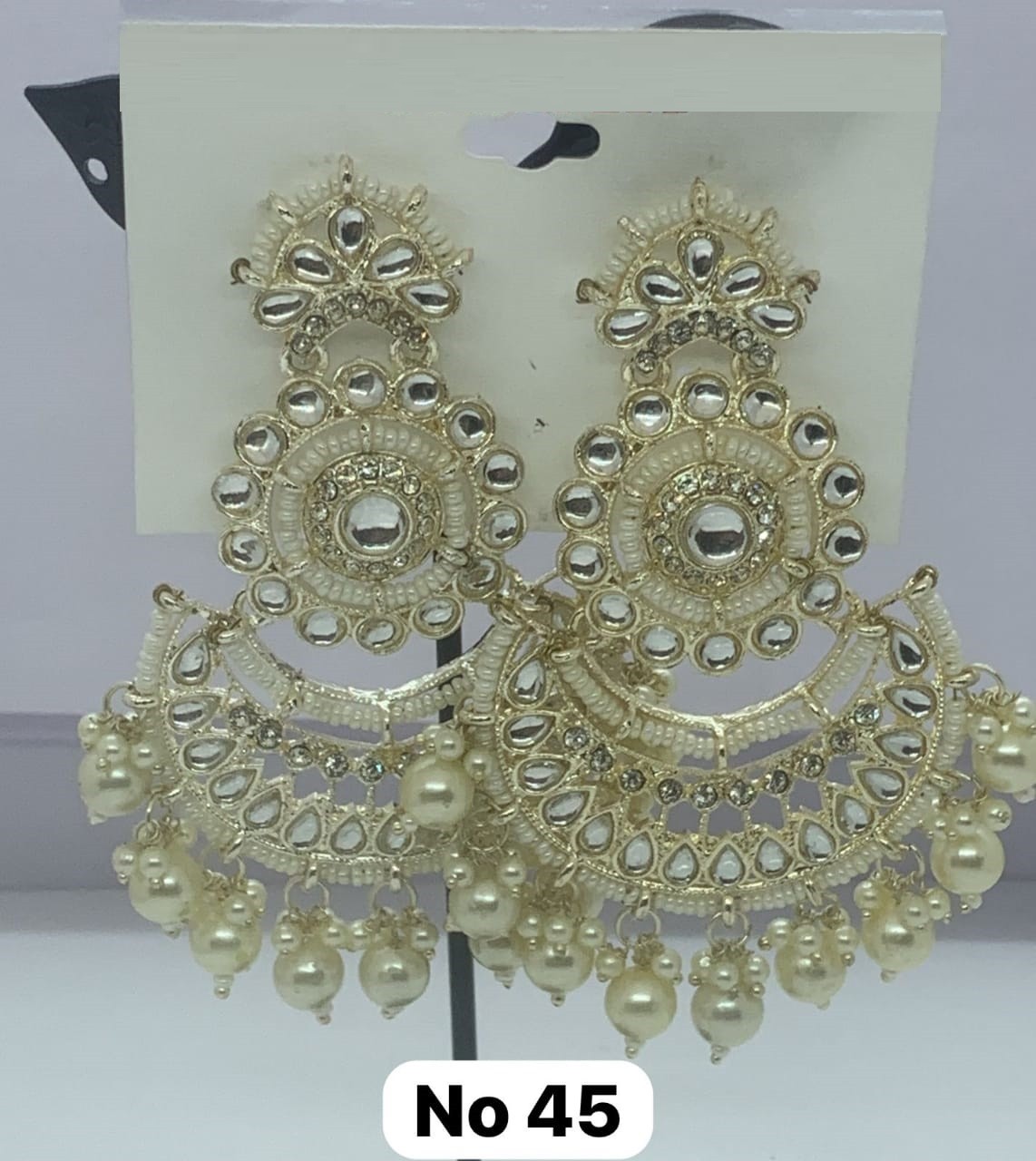 Chand bali With Heavy Look Pearl Earrings