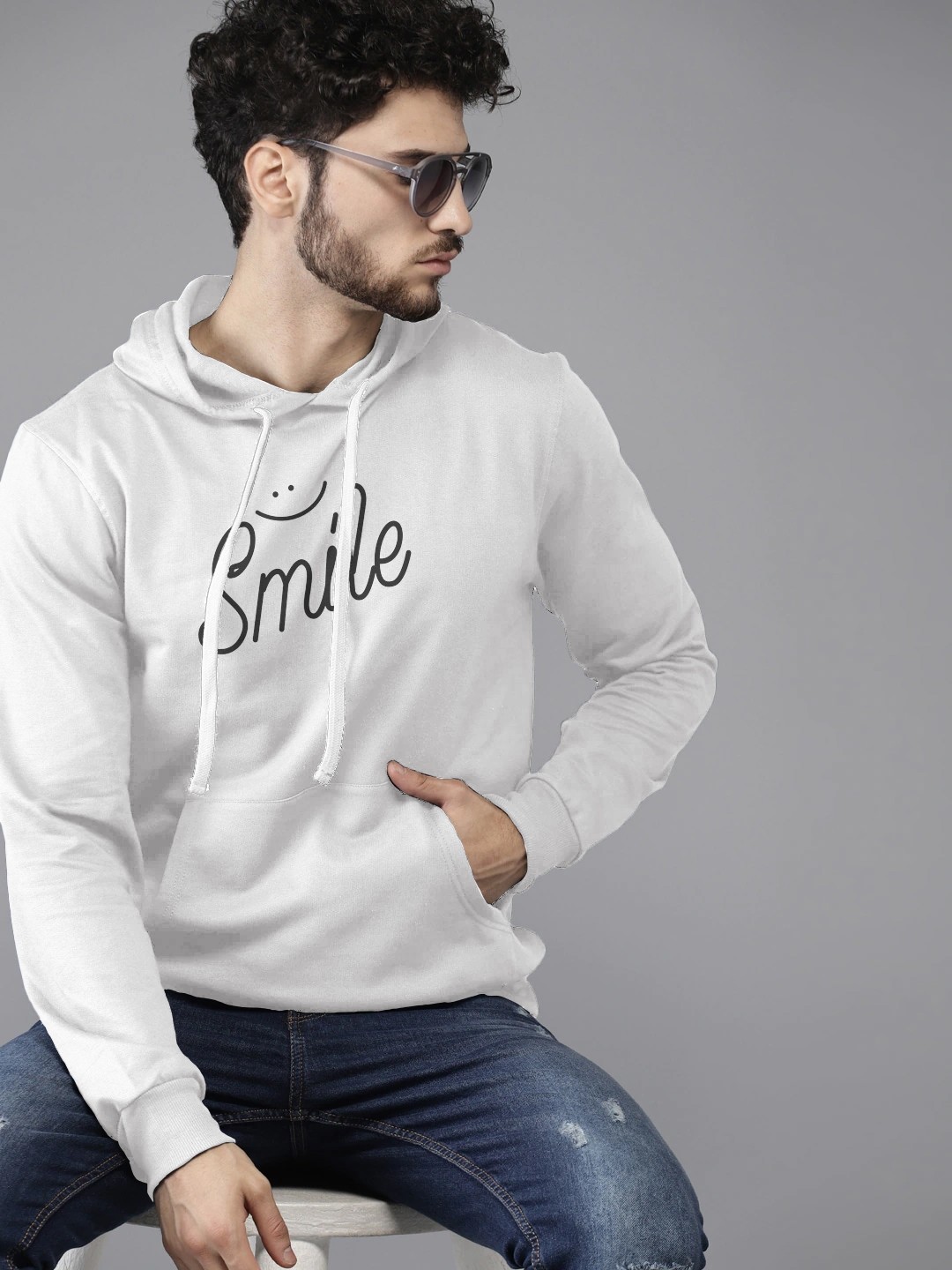 Printed Premium Hoodie with Smile Design for Men and Women