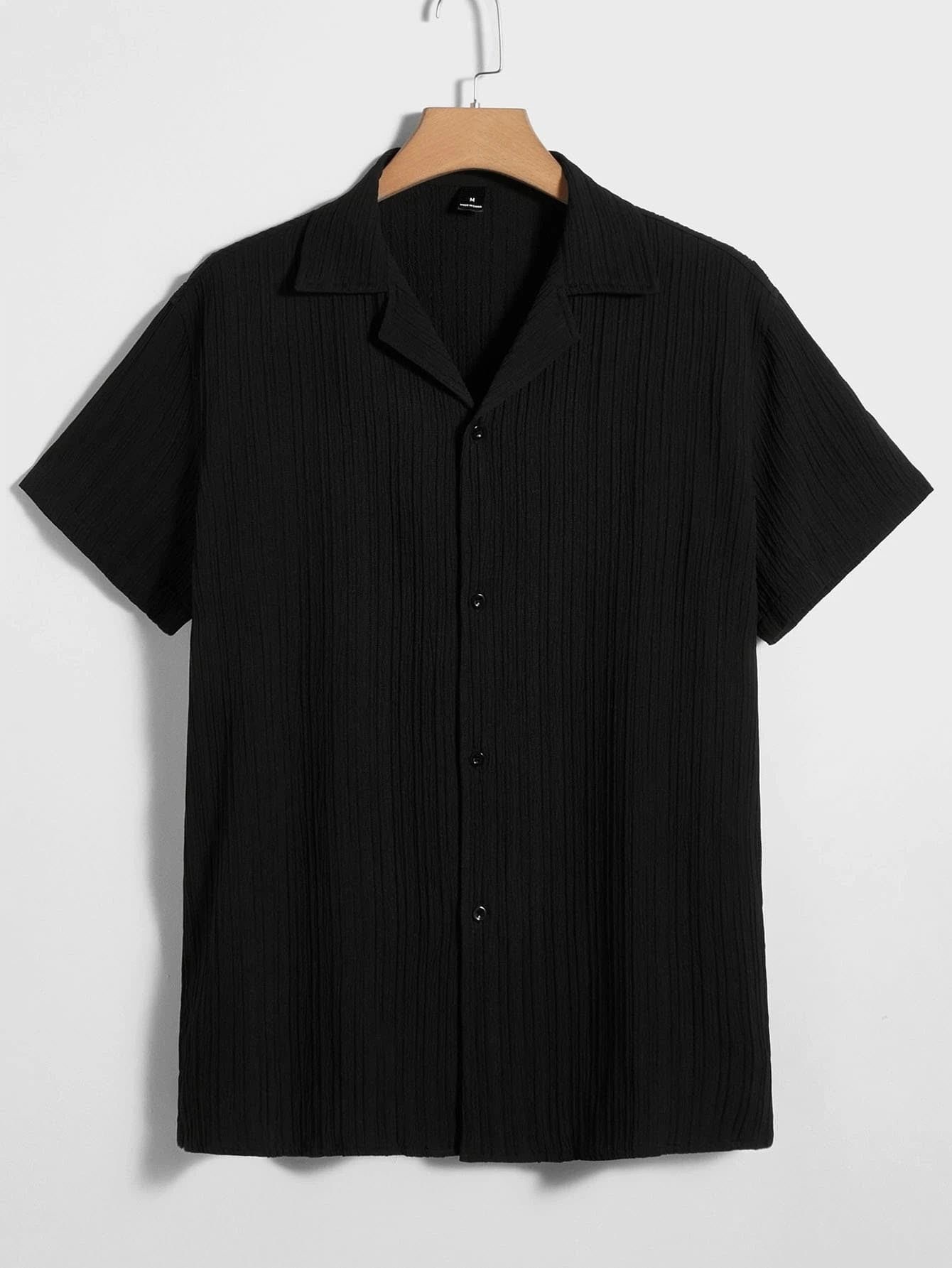 Half Sleeves Regular Fit Formal Shirt for Men in Black Color