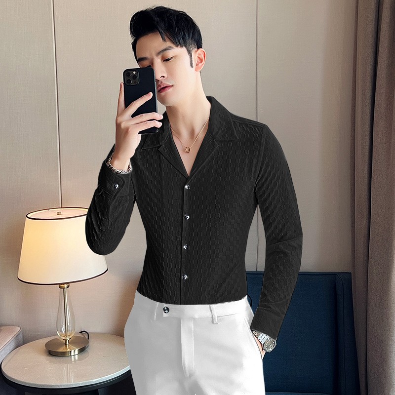 For Men Full Stylish Black Sleeve Casual Wear Shirt