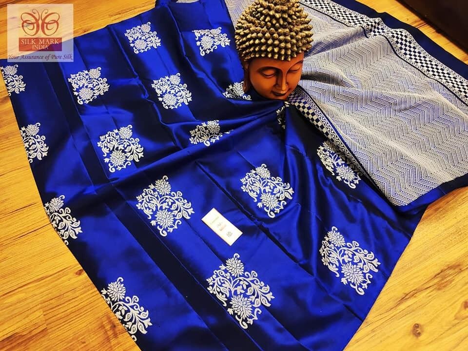 Soft Silk Saree in Royal Blue with Complementing Blouse