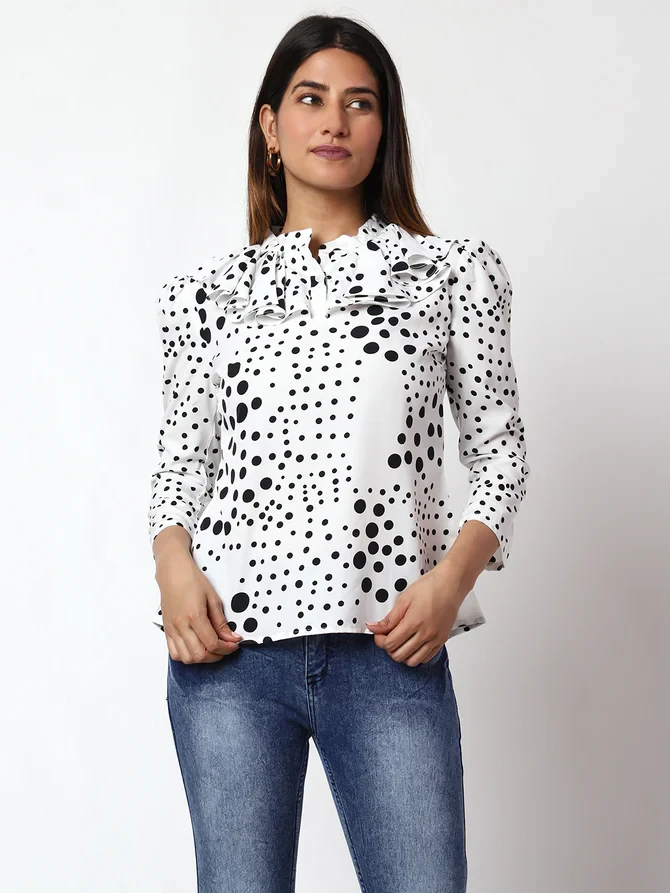 Top Multicolor Printed Casual Women Prettify