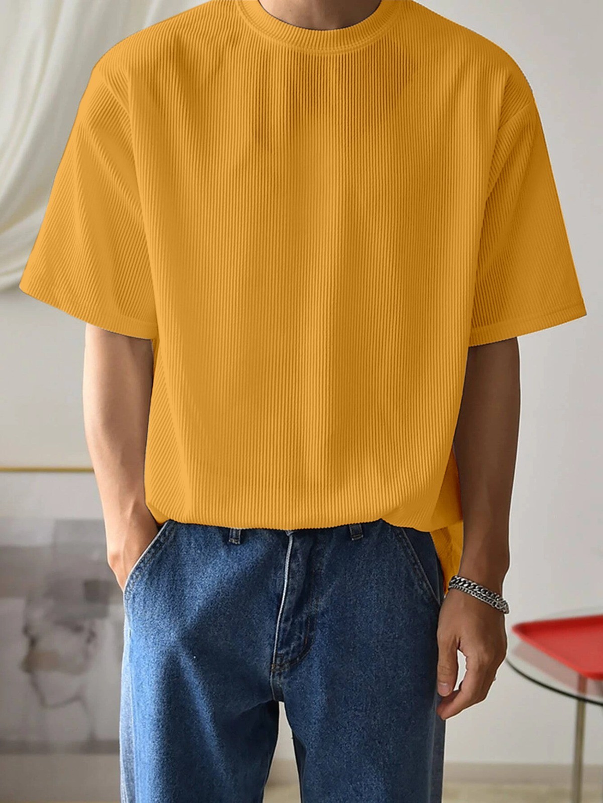 Plain Mustard Oversized Fit T-Shirt