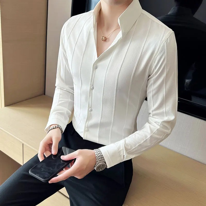 Striped Premium White Shirt