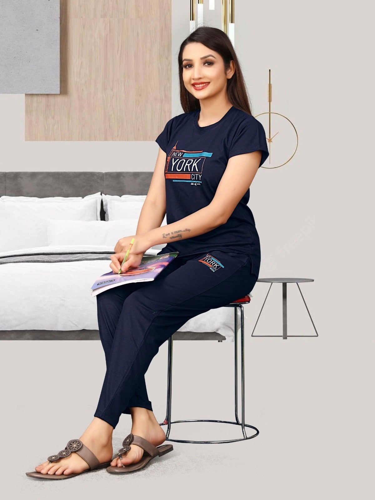 New Collection of Navy Blue Comfortable Night Suits for Women Always