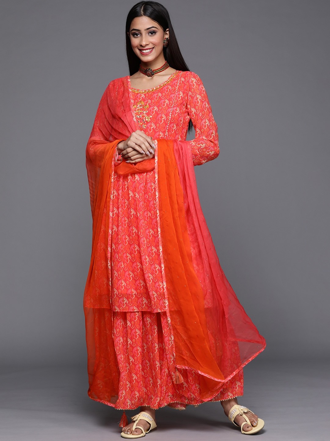 Women Georgette Kurta Sharara Set