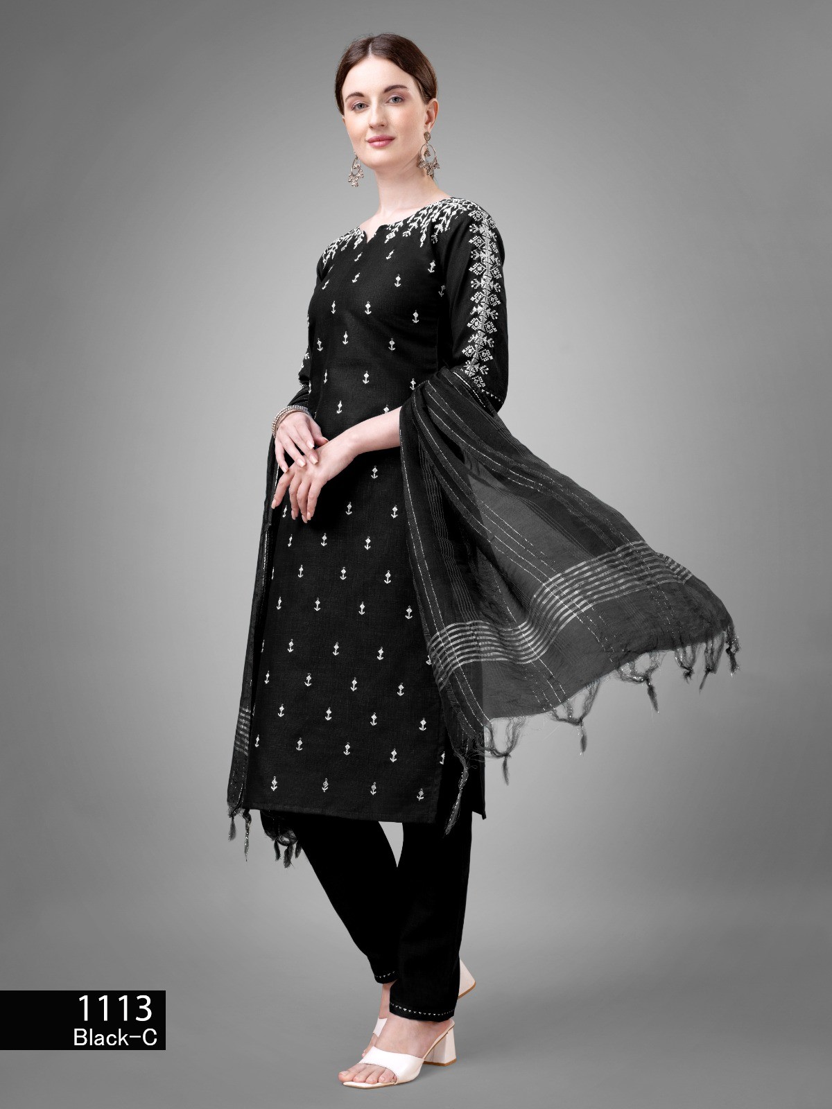 Women's Tranding Cotton blend Kurti,Pant with Dupatta